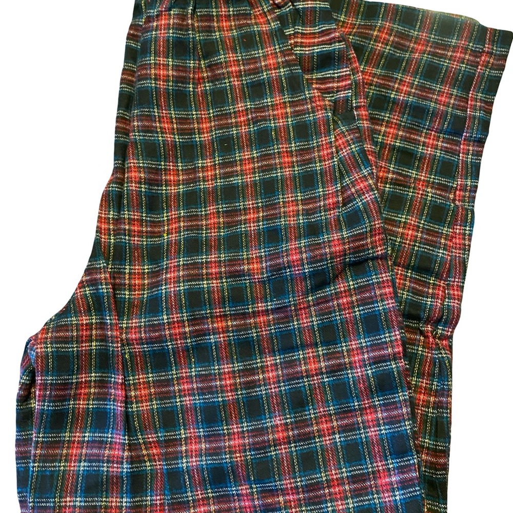 Plaid Kids Casual Pants - Red and Blue